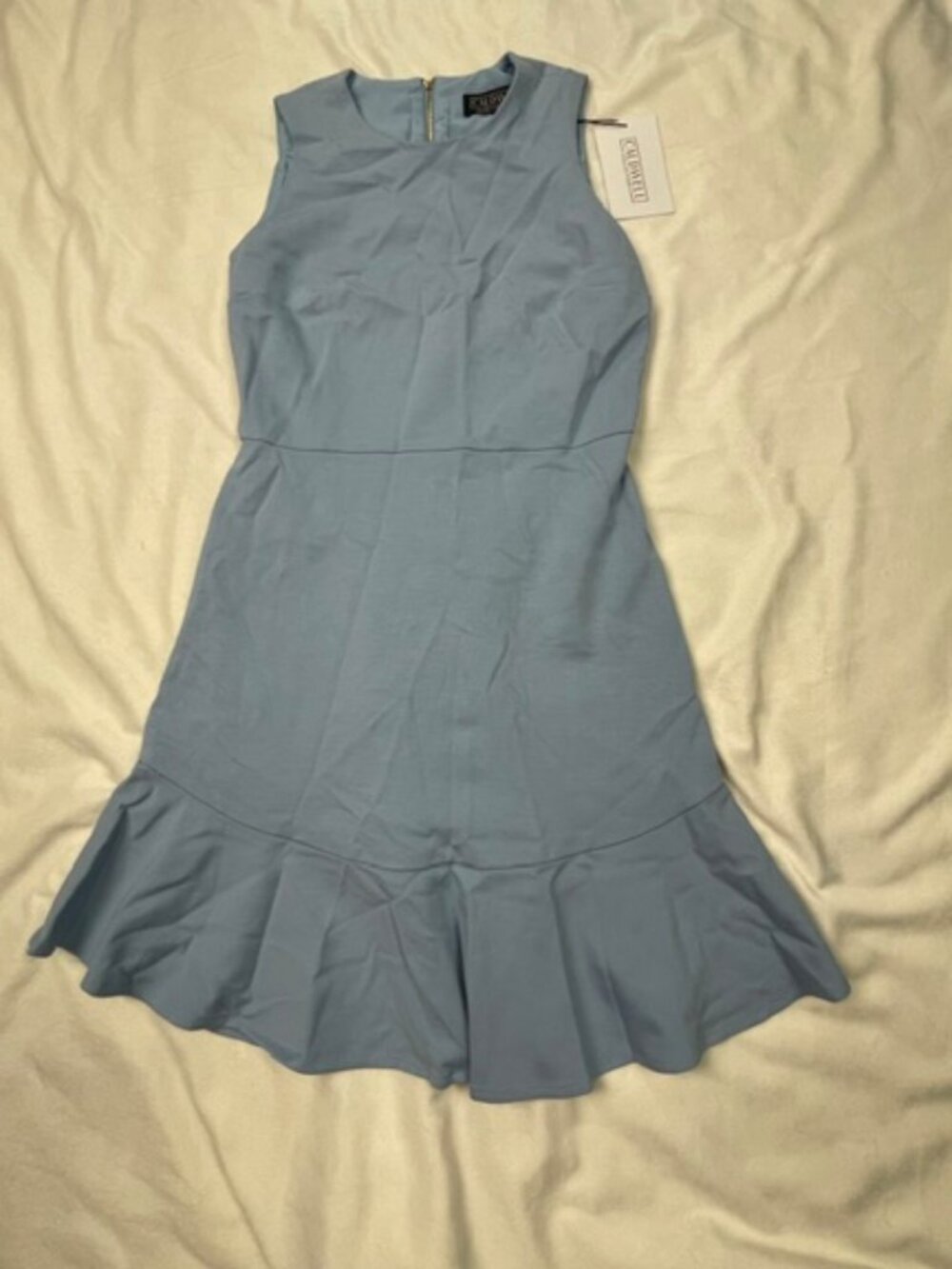Caldwell Collection Women's Flounce Hem Rhonda Dress, Sky Blue, Size XS